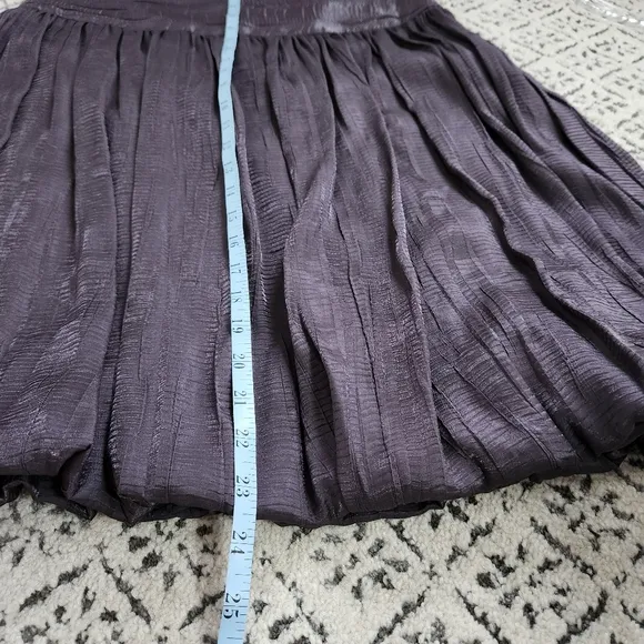 Lillie Rubin High Waist Bubble Hem Crepe Crinkle Cocktail Party Skirt Gray Sz 6