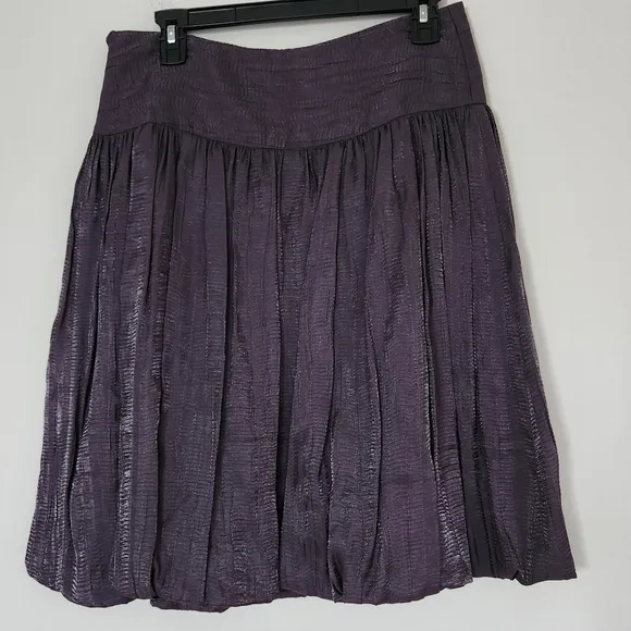 Lillie Rubin High Waist Bubble Hem Crepe Crinkle Cocktail Party Skirt Gray Sz 6