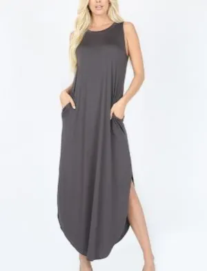 LILY MAXI DRESS GREY