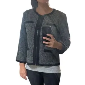 LIZ CLAIBORNE blazer top jacket with zipper and pockets size PL petite women’s