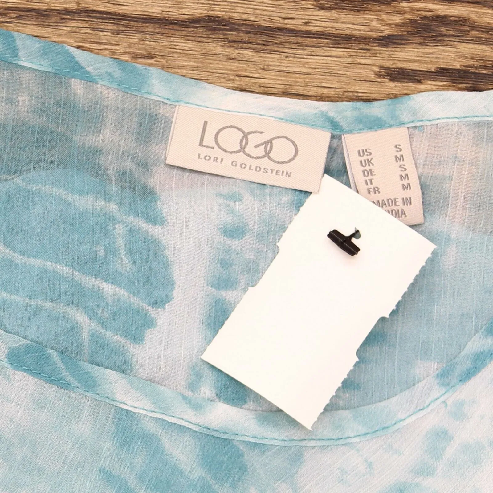 LOGO by Lori Goldstein Printed Chiffon Blouse With Tank Top