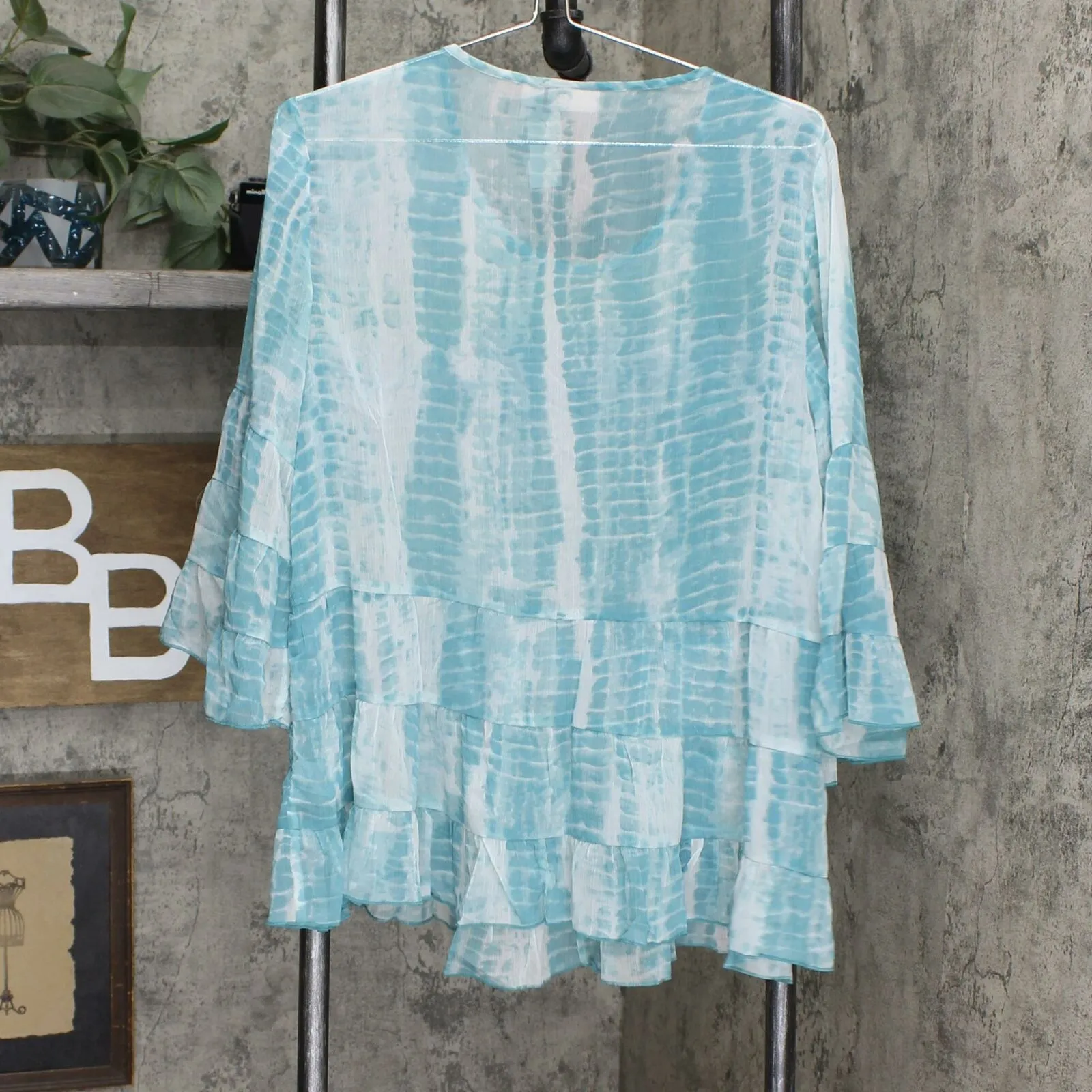 LOGO by Lori Goldstein Printed Chiffon Blouse With Tank Top