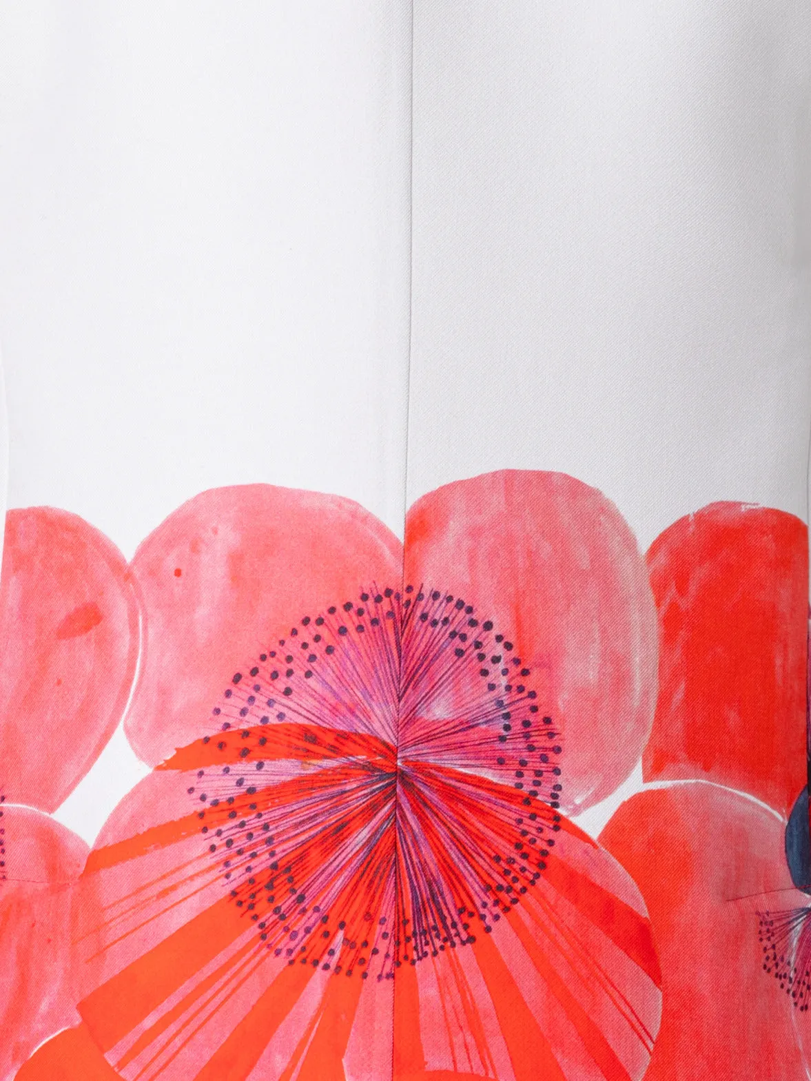 Long Double-Face Jacket with Poppy Print