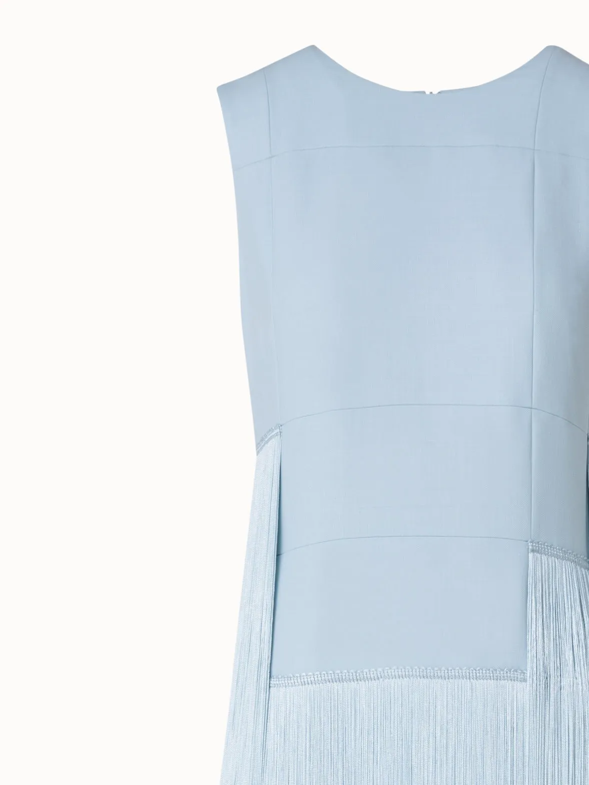 Long Silk Gown with Asymmetrical Fringes