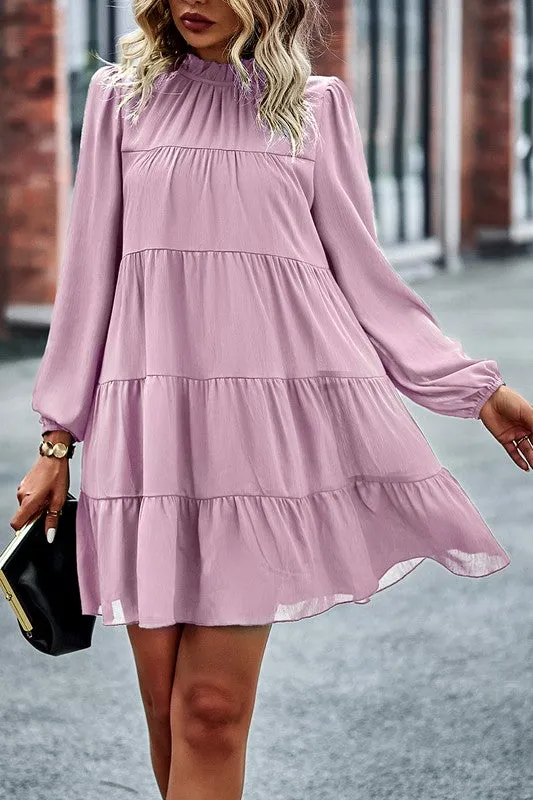 Long Sleeve Tiered Dress