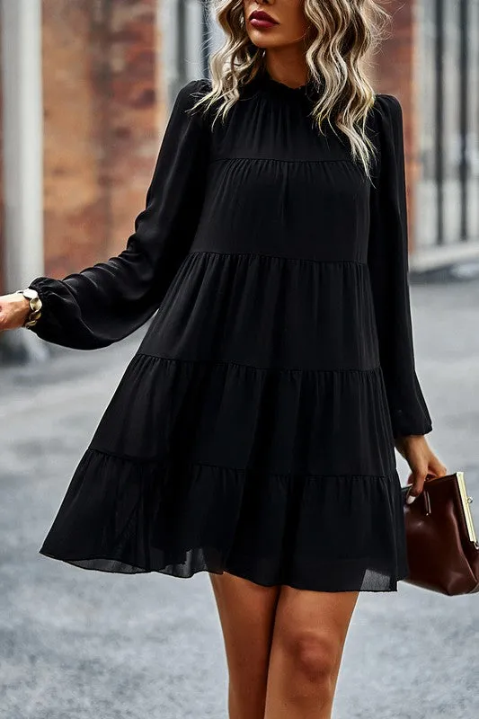 Long Sleeve Tiered Dress
