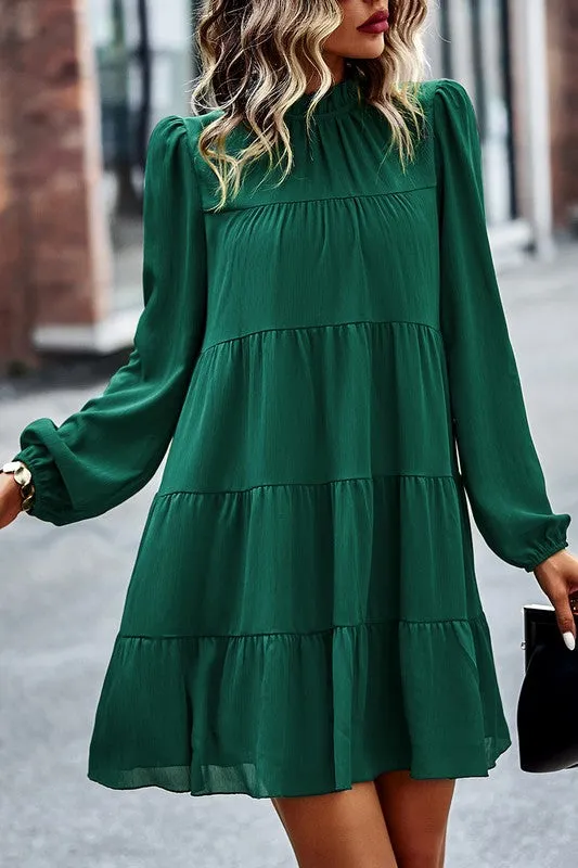 Long Sleeve Tiered Dress