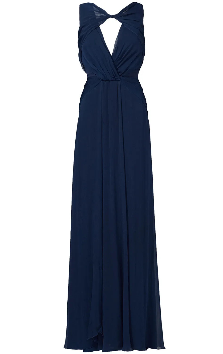 MACloth Straps O Neck Chiffon Formal Gown Simple Prom Dress with Open Back