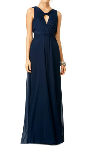 MACloth Straps O Neck Chiffon Formal Gown Simple Prom Dress with Open Back