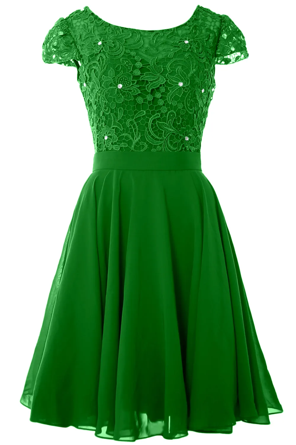 MACloth Women Short Cap Sleeve Lace Wedding Bridesmaid Mother Dresses Homecoming