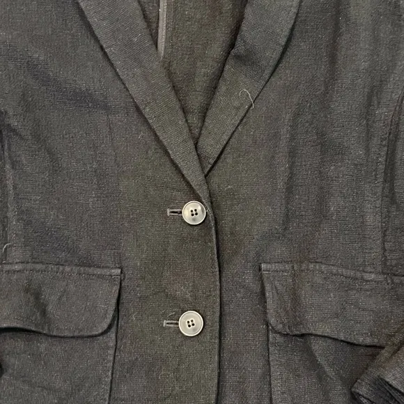 Madewell Breezewoven Larsen Linen Blend Blazer Black Size Medium