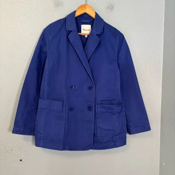 Madewell Women’s Crossover Blazer in (Re)generative Chino Cobalt Blue