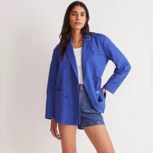 Madewell Women’s Crossover Blazer in (Re)generative Chino Cobalt Blue