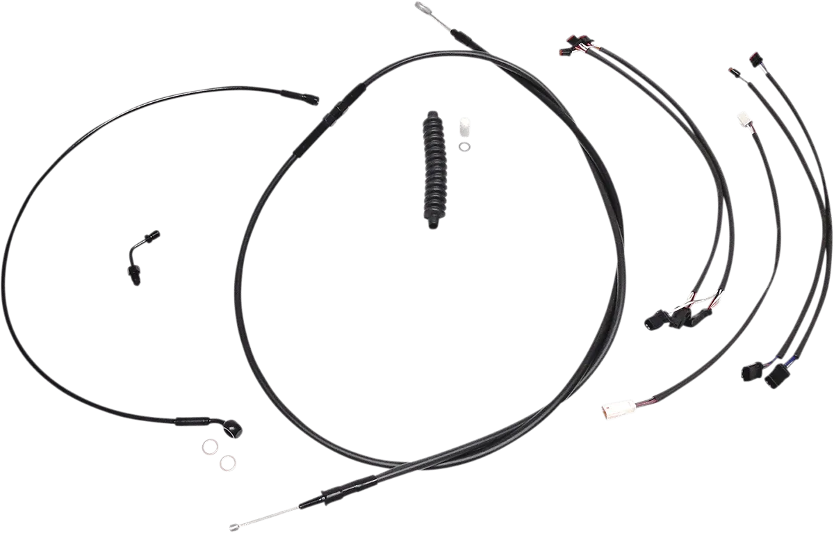 Magnum 486961 Black XR Handlebar Installation Kit with Black Fittings for 12-14in. Ape