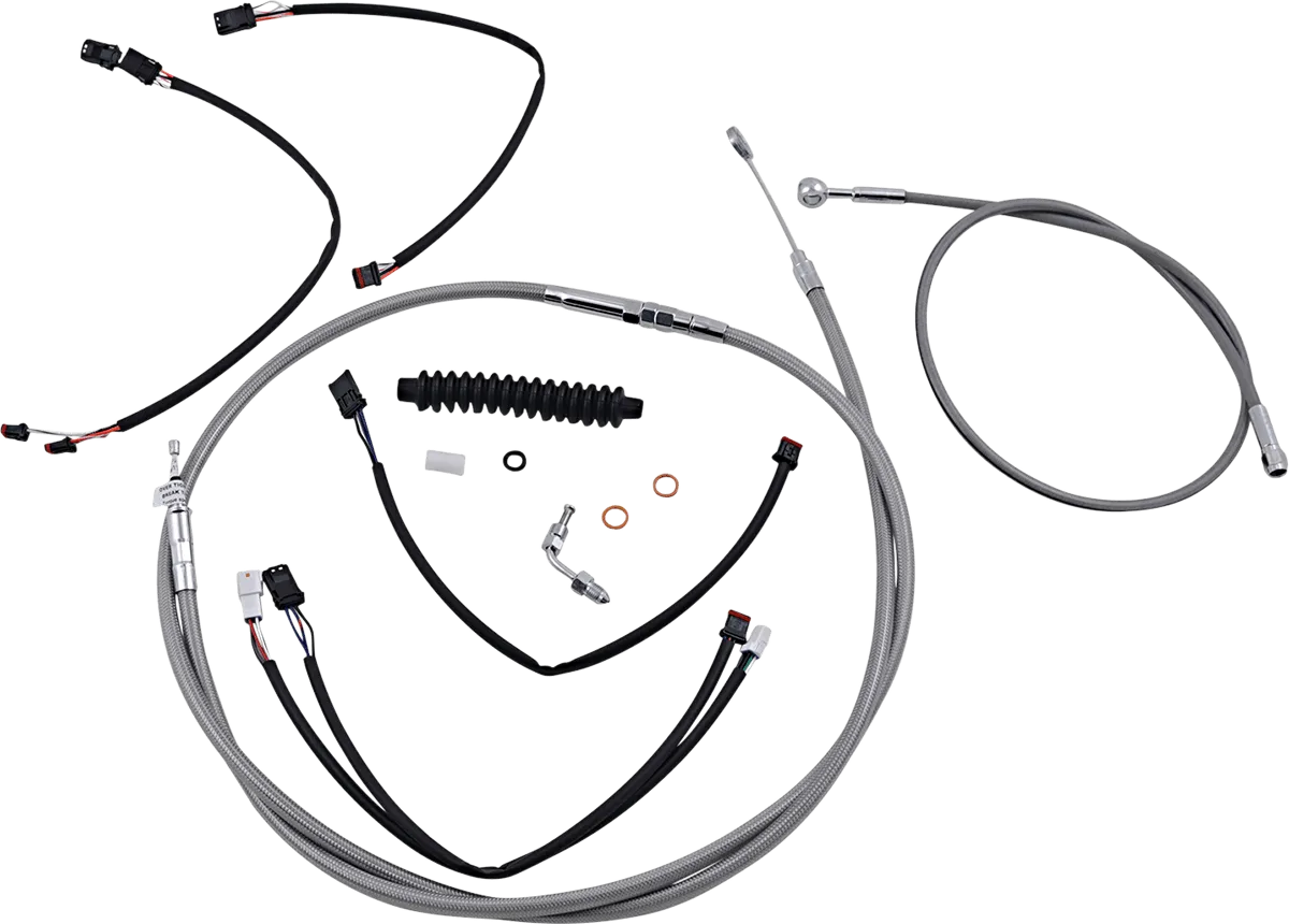 Magnum 589962 Stainless Steel Handlebar Installation Kit with Chrome Fittings for 15-17in. Ape