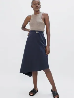 Mallorca Organic Cotton Twill Asymmetric Skirt | Summer Night