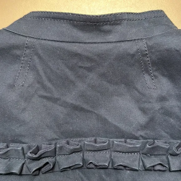 Marc Jacobs Floral Lined Dark Blue Ruffle Jacket Size 10