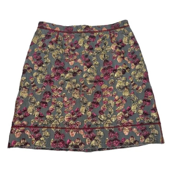 Marc Jacobs Gray Purple Metallic Pencil Skirt | Size 12