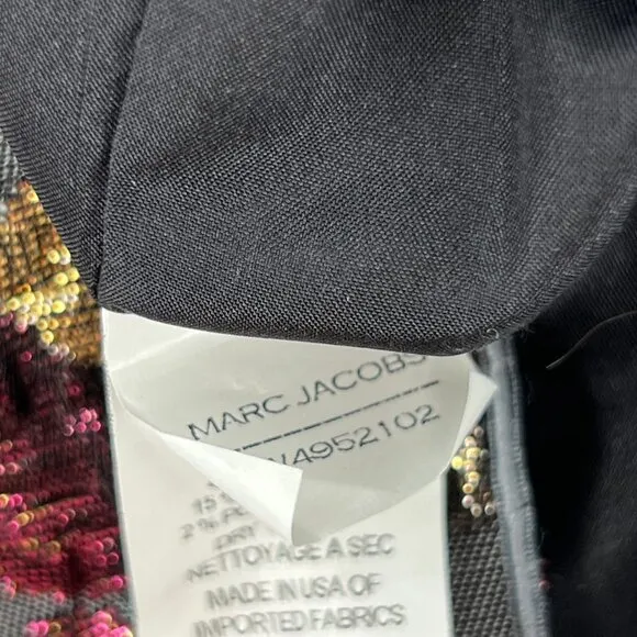 Marc Jacobs Gray Purple Metallic Pencil Skirt | Size 12