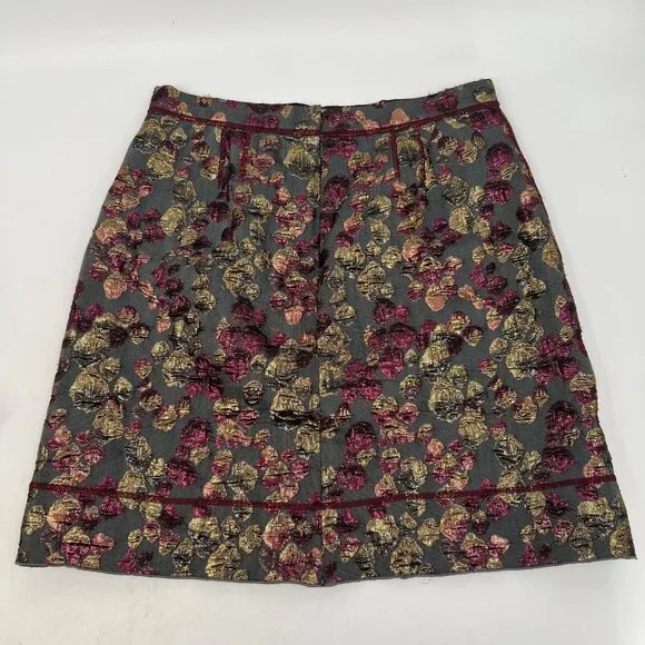 Marc Jacobs Gray Purple Metallic Pencil Skirt | Size 12