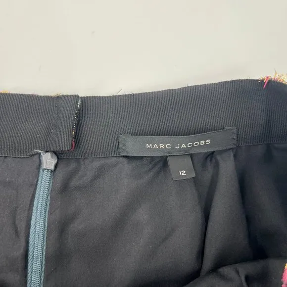 Marc Jacobs Gray Purple Metallic Pencil Skirt | Size 12