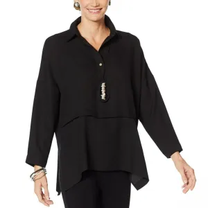 MarlaWynne WynneLayers Women's Plus Size Pleated Popover Blouse