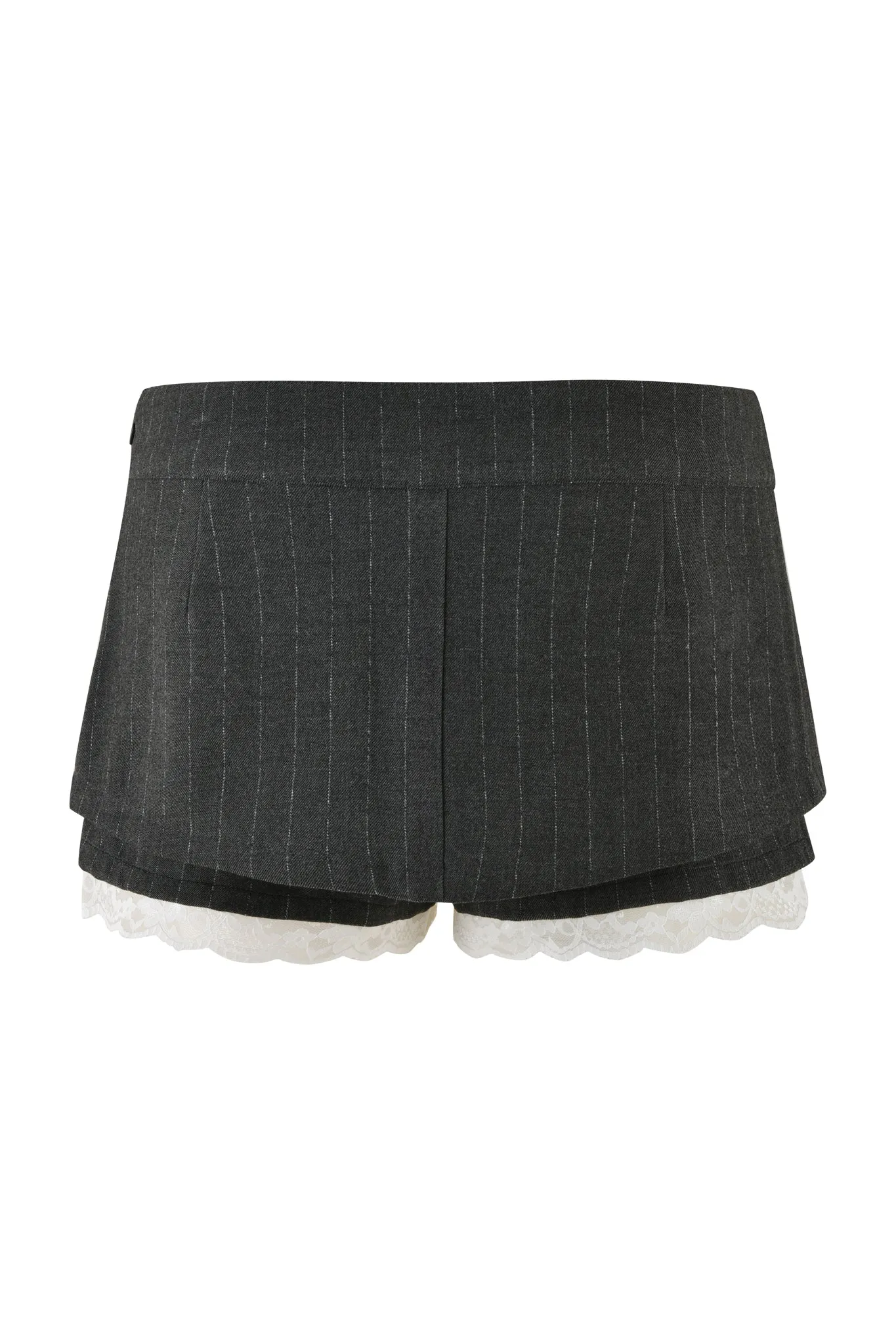 MARRION SKORT - GREY : PINSTRIPE