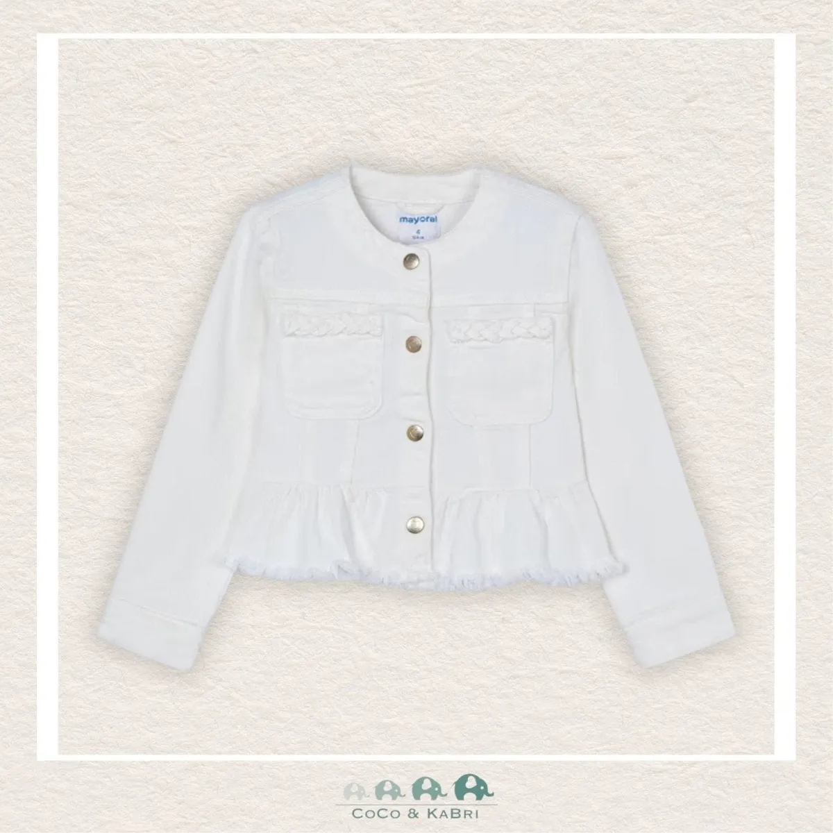 *Mayoral: Girls White Denim Jacket