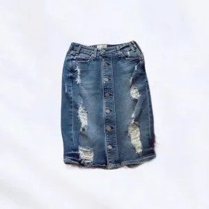 mcguire ⋆ distressed denim skirt