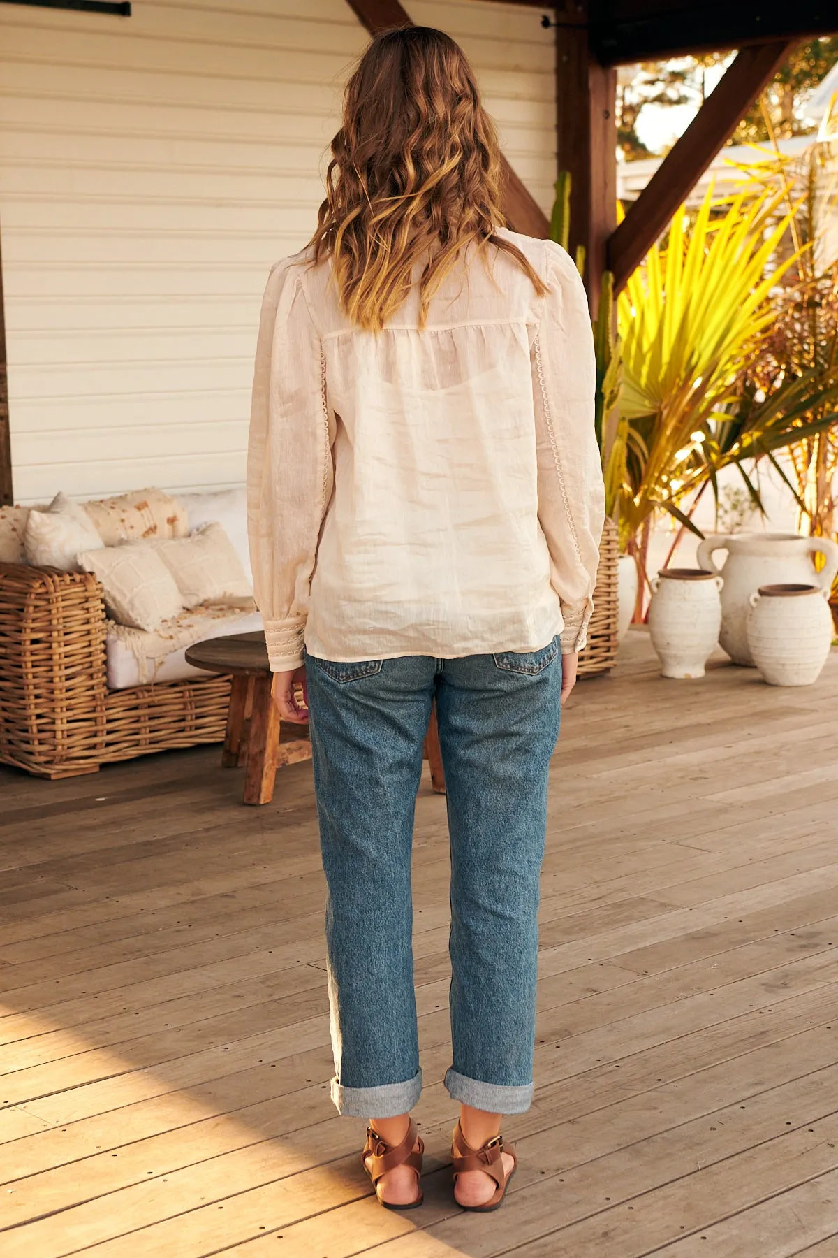 Meadow Blouse -Ivory  ~ MOS the label