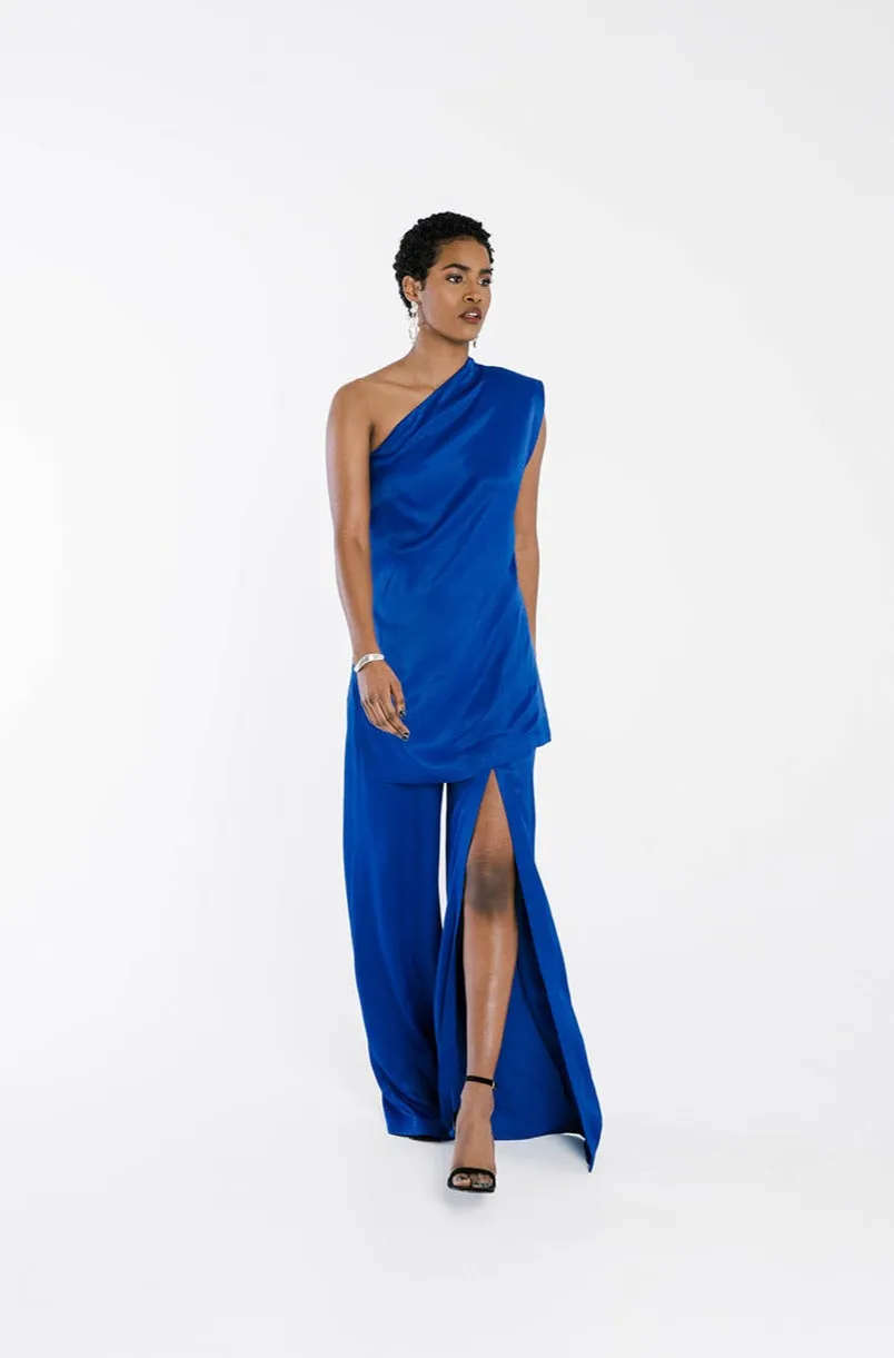 MEJA Pants |  Wide Leg Pants with Asymmetrical Front Slit