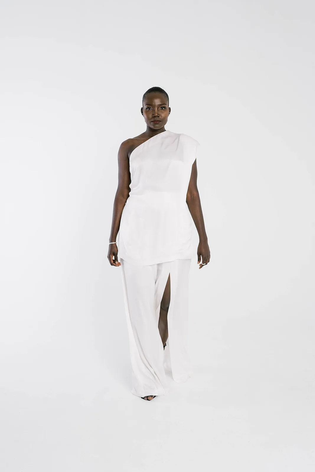 MEJA Pants |  Wide Leg Pants with Asymmetrical Front Slit