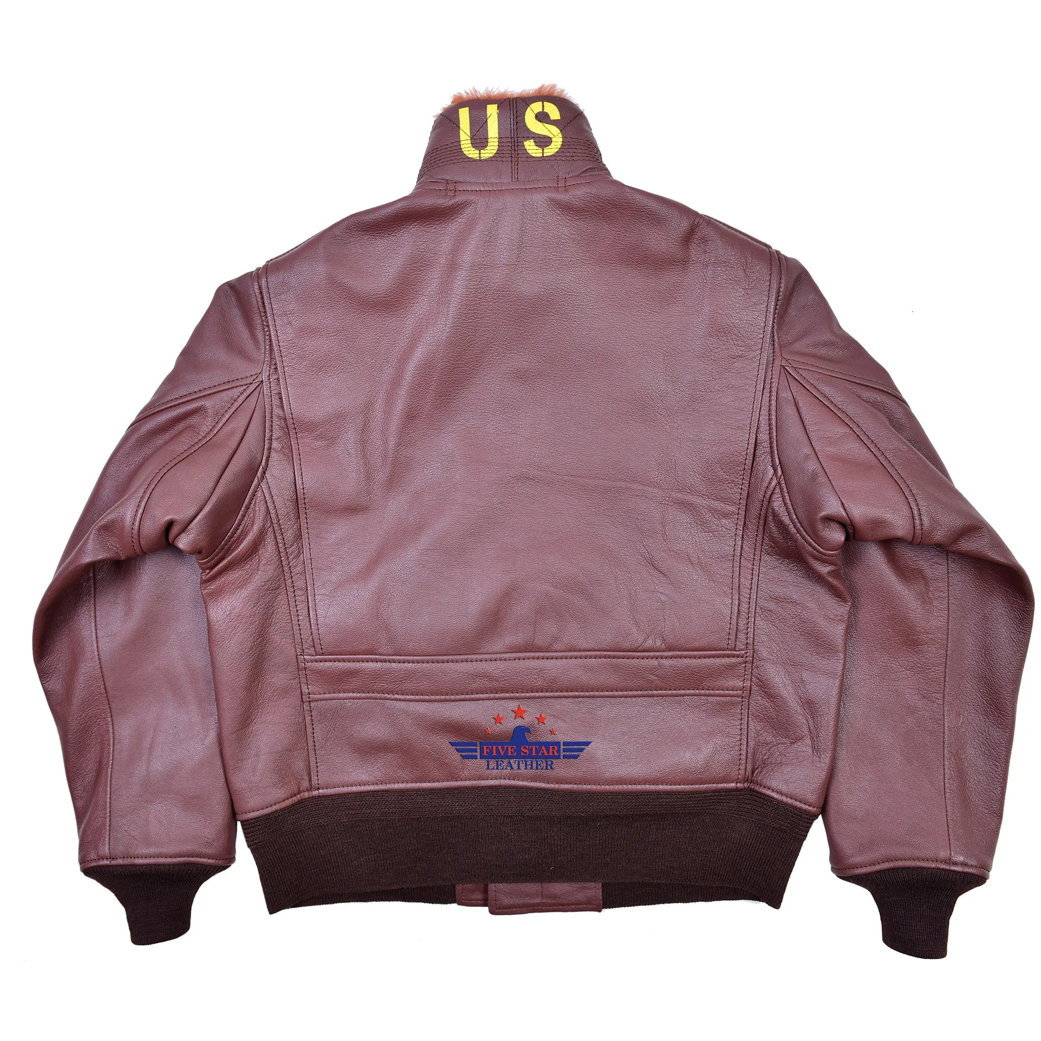 Men’s Flight Aviator WW2 AN-6552 Leather Jacket Russet Brown Goatskin Leather