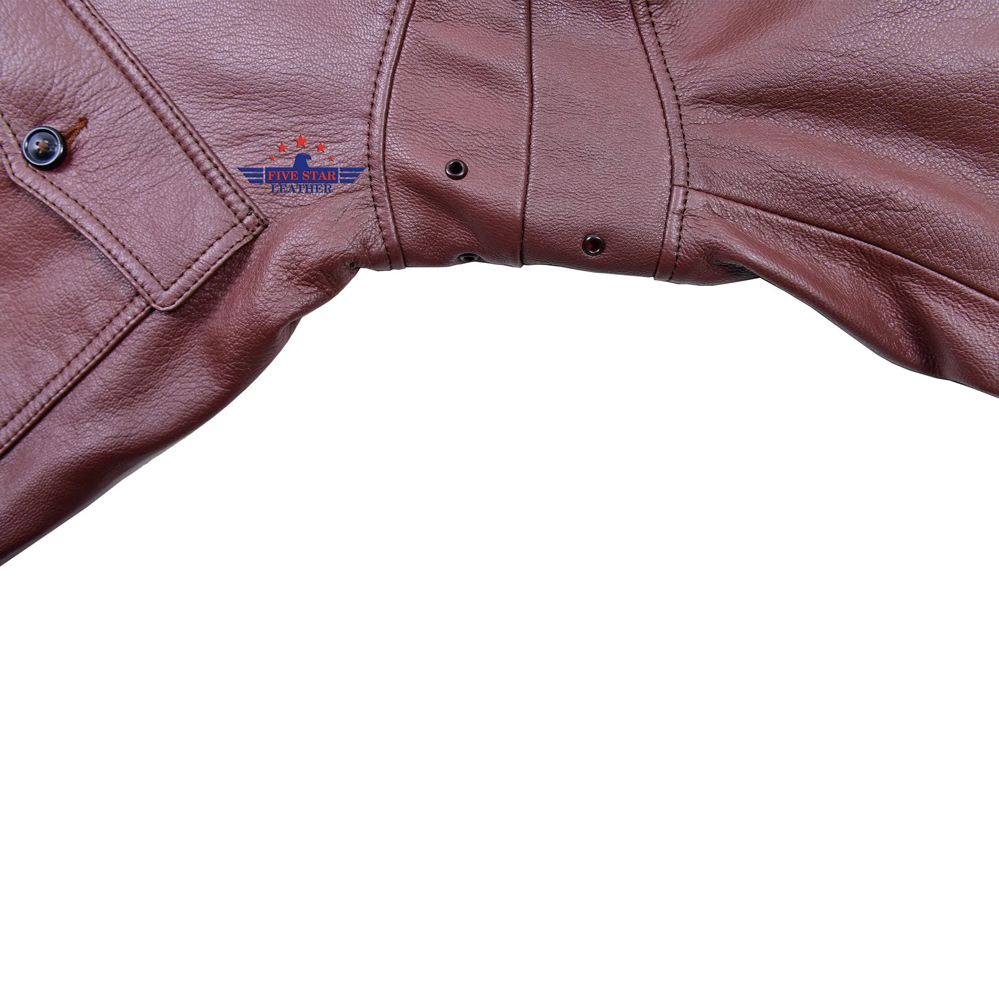 Men’s Flight Aviator WW2 AN-6552 Leather Jacket Russet Brown Goatskin Leather