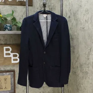 Merona Women's French Terry Knit Blazer Jacket Navy Blue Small