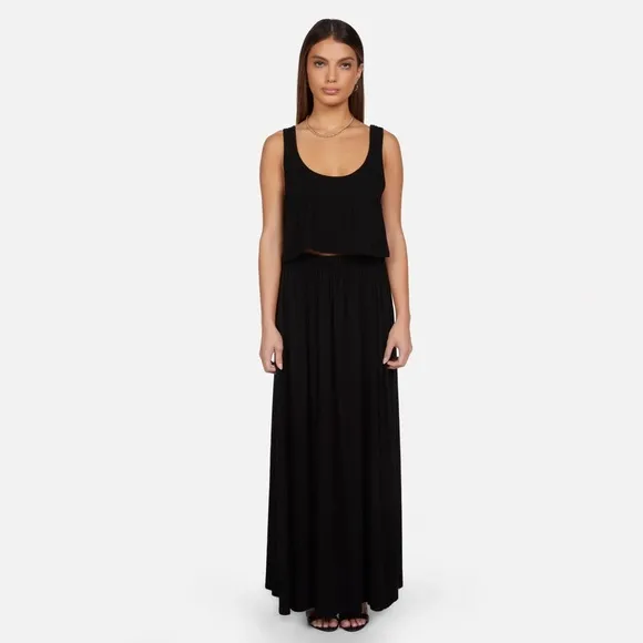 Micheal Lauren Kenno Maxi Skirt, Black, Runs 1 Size Smaller