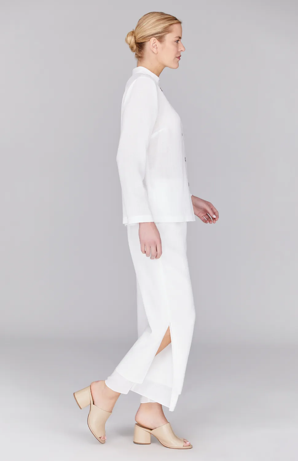 Microlinen Mandarin Collar Jacket