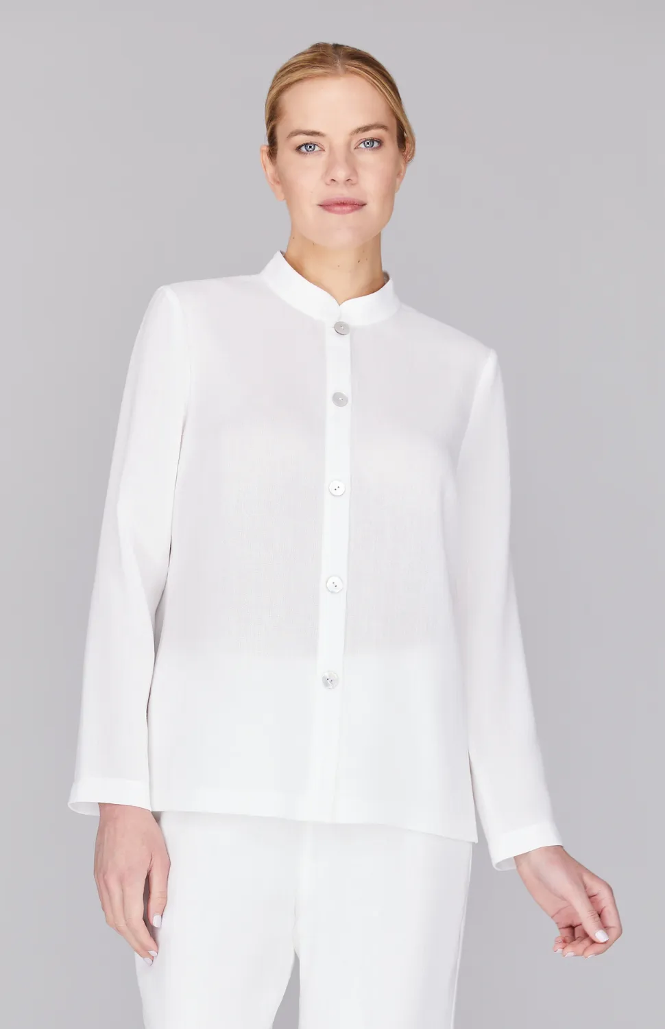 Microlinen Mandarin Collar Jacket