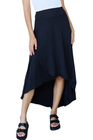 Midnight Elegance High-Waisted Flare Maxi Skirt