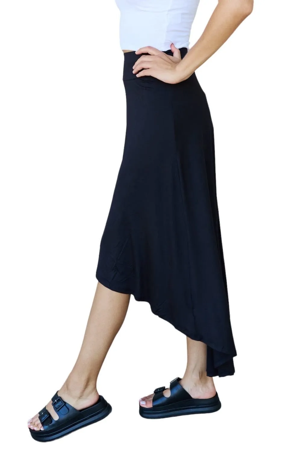 Midnight Elegance High-Waisted Flare Maxi Skirt