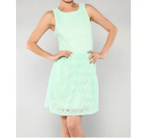 Mint Chevron Cocktail Short Dress