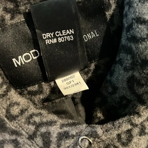 Moda International Women’s Wool Blend Animal Print Peacoat Jacket Size 6