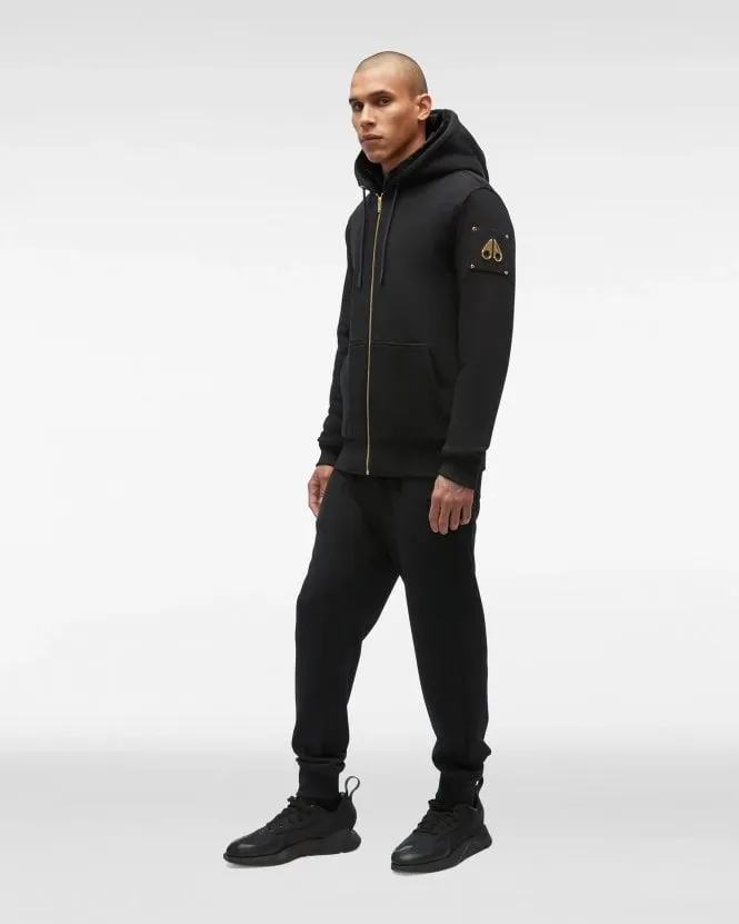 MOOSE KNUCKLES - BLACK FAUX LINDEN CLASSIC BUNNY GOLD LOGO