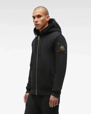 MOOSE KNUCKLES - BLACK FAUX LINDEN CLASSIC BUNNY GOLD LOGO