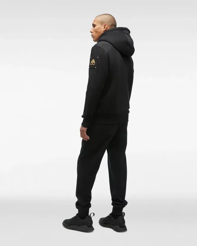 MOOSE KNUCKLES - BLACK FAUX LINDEN CLASSIC BUNNY GOLD LOGO