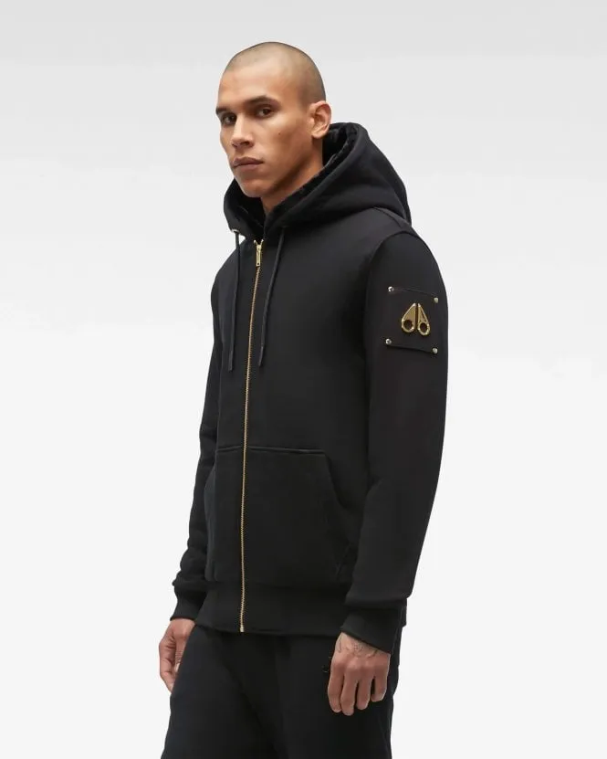 MOOSE KNUCKLES - BLACK FAUX LINDEN CLASSIC BUNNY GOLD LOGO