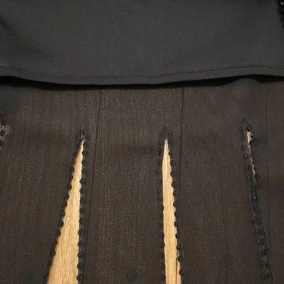 MSK Black Beaded Fringe Hem Maxi Skirt