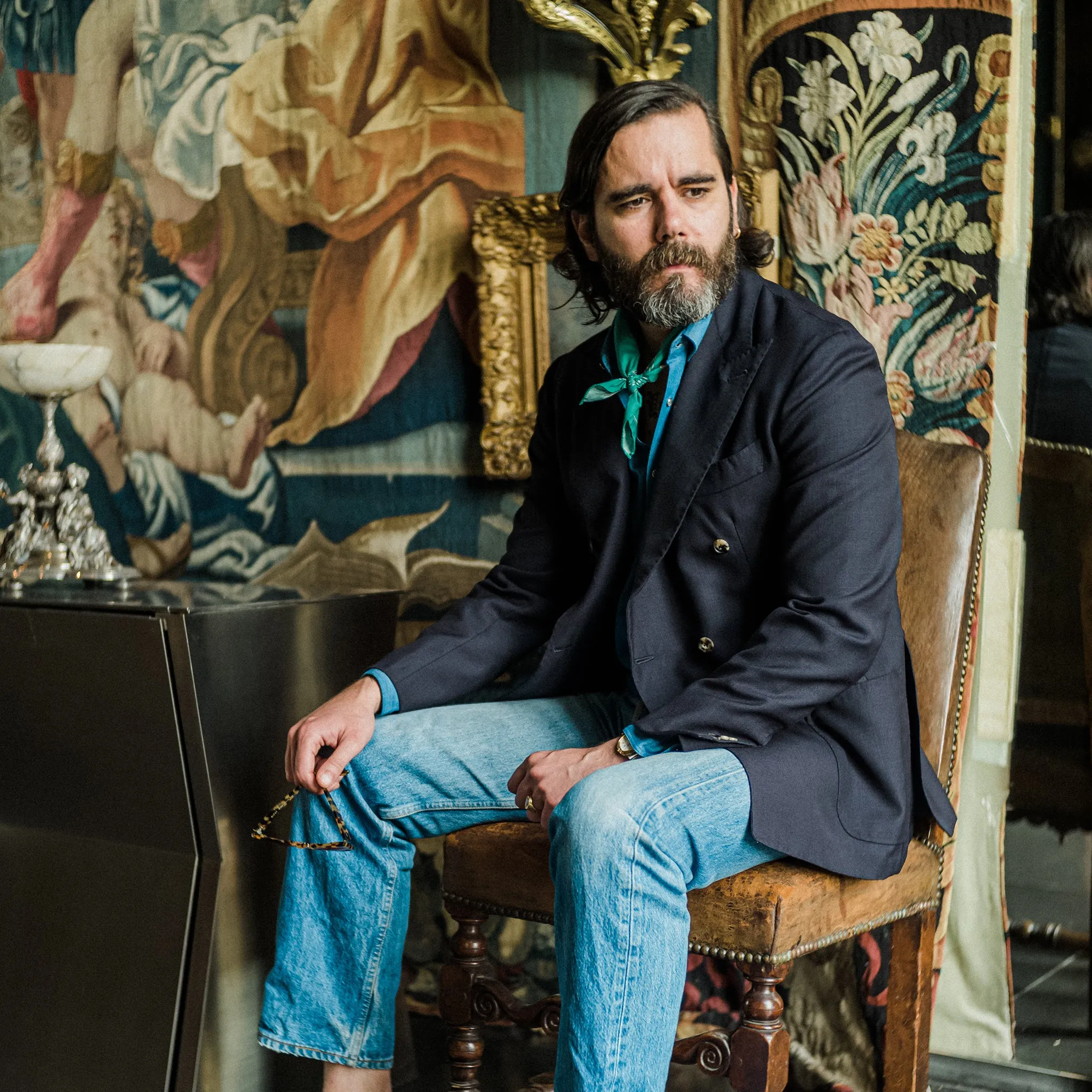 MTO Navy Double Breasted Waverly Blazer