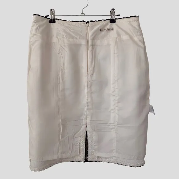 NANETTE LEPORE CLASSIC KNIT TWEED IVORY SKIRT