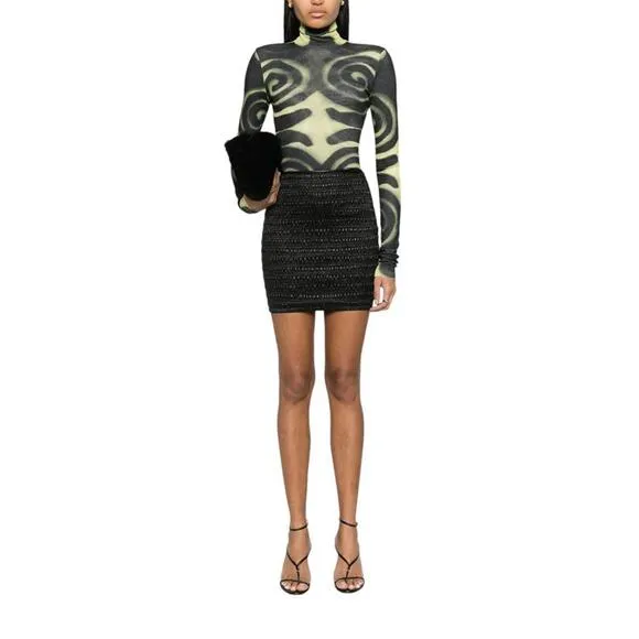 Nanushka Ceara Mini Skirt in Black M
